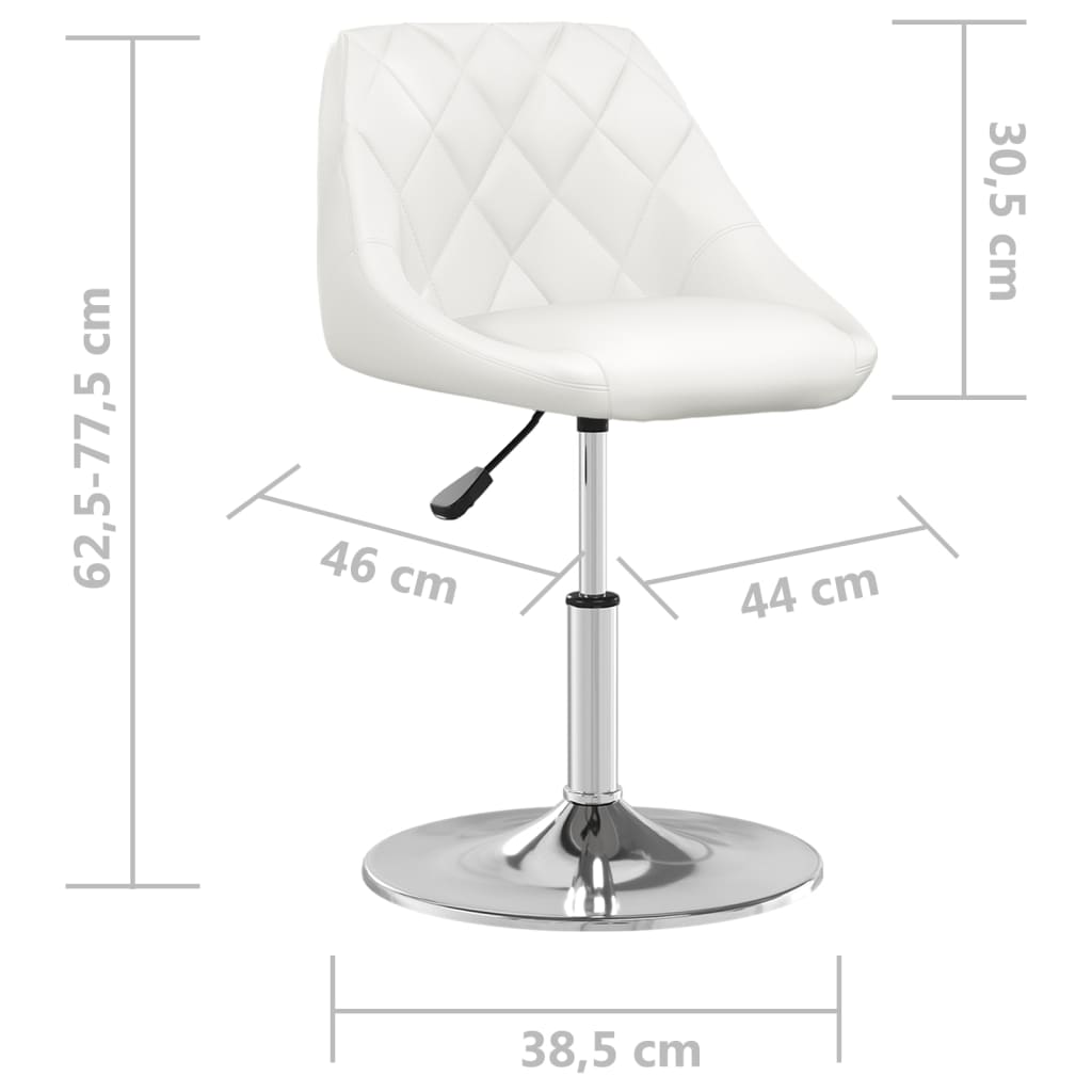 Cadeiras de jantar 2 pcs couro artificial branco