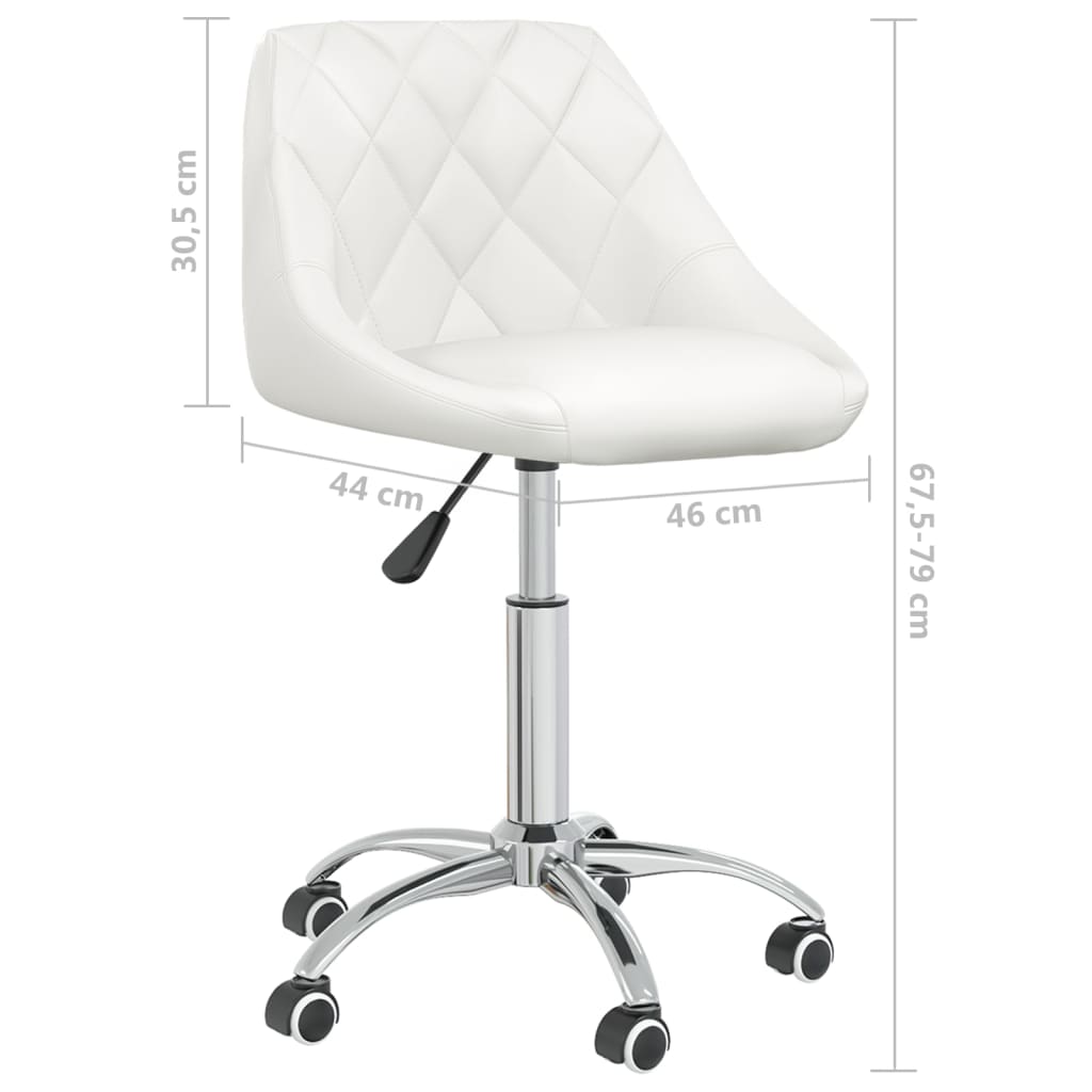 Cadeira de escritório giratória couro artificial branco