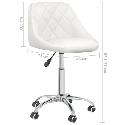 Cadeira de escritório giratória couro artificial branco