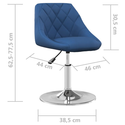 Cadeiras de jantar giratórias 2 pcs veludo azul