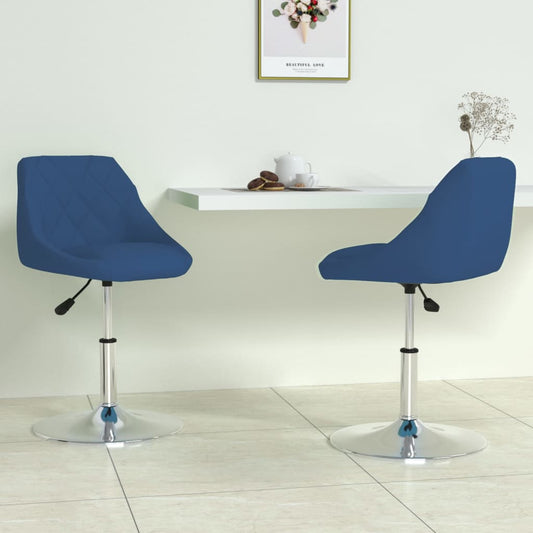 Cadeiras de jantar giratórias 2 pcs veludo azul
