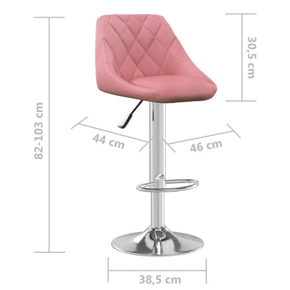 Bancos de bar 2 pcs veludo rosa