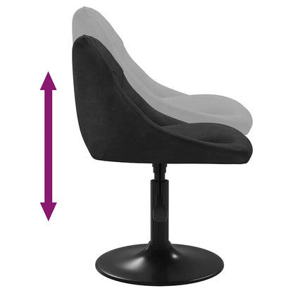 Cadeiras de jantar giratórias 2 pcs veludo preto
