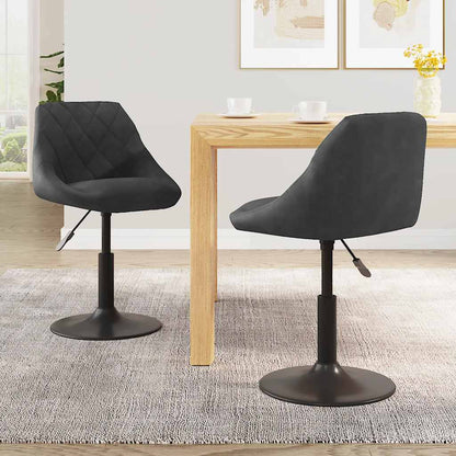 Cadeiras de jantar giratórias 2 pcs veludo preto