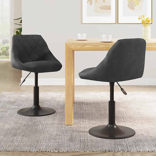 Cadeiras de jantar giratórias 2 pcs veludo preto
