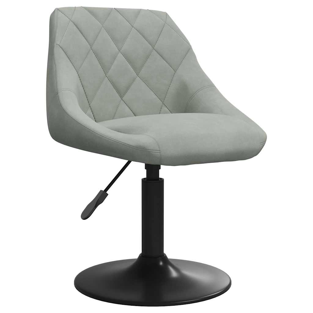 Cadeiras de jantar giratórias 2 pcs veludo cinzento-claro