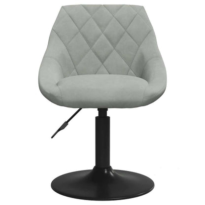 Cadeiras de jantar giratórias 2 pcs veludo cinzento-claro