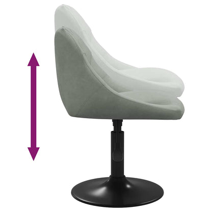 Cadeiras de jantar giratórias 2 pcs veludo cinzento-claro