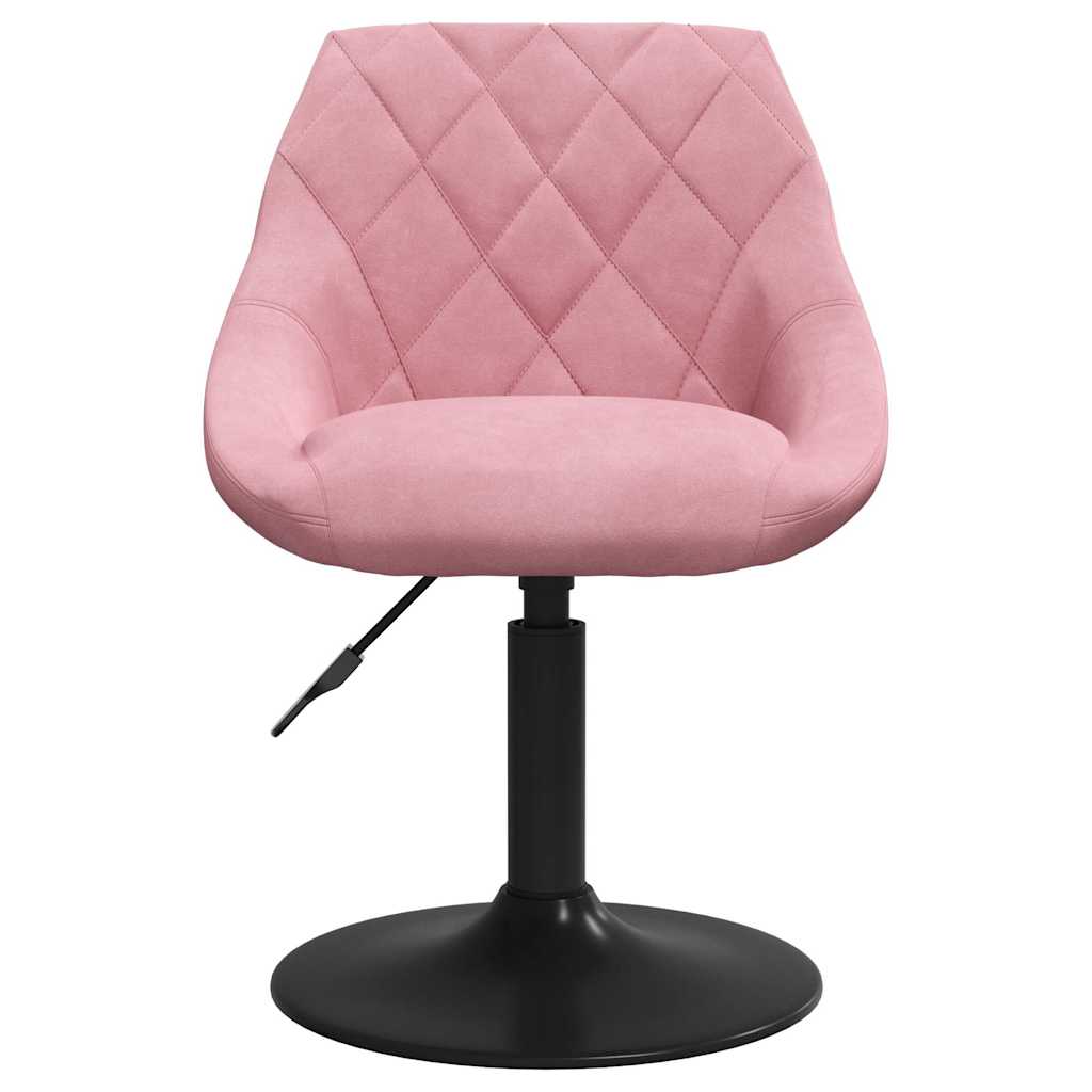 Cadeiras de jantar giratórias 2 pcs veludo rosa