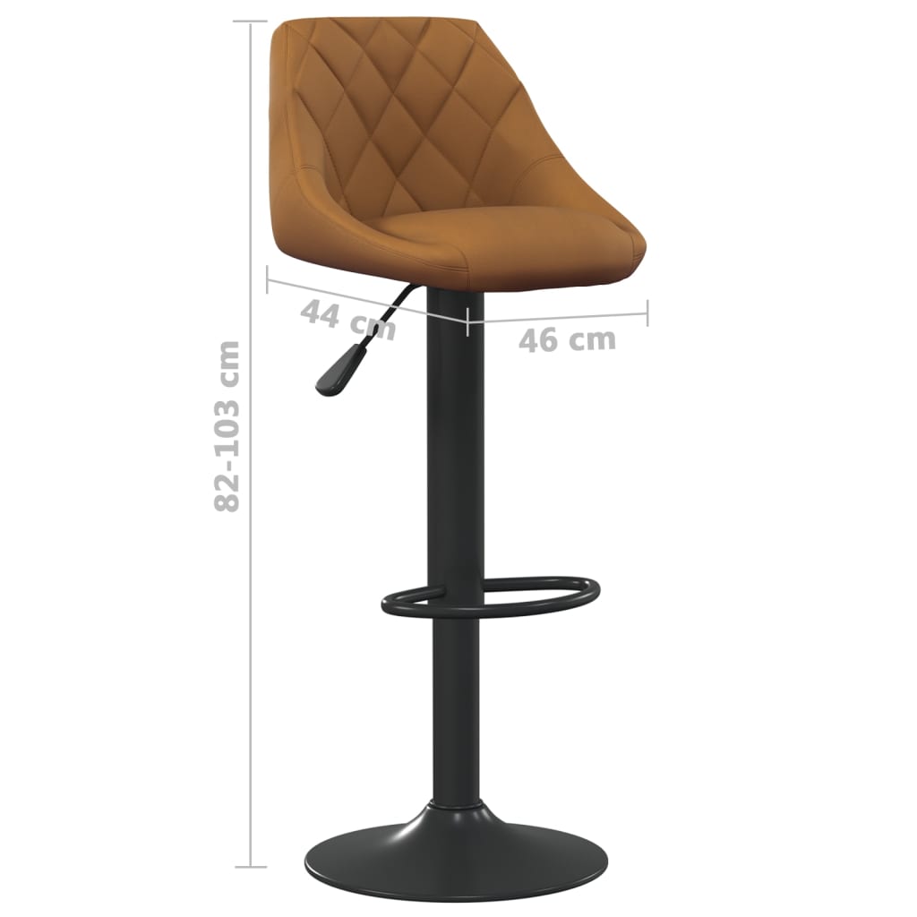 Bancos de bar 2 pcs veludo castanho