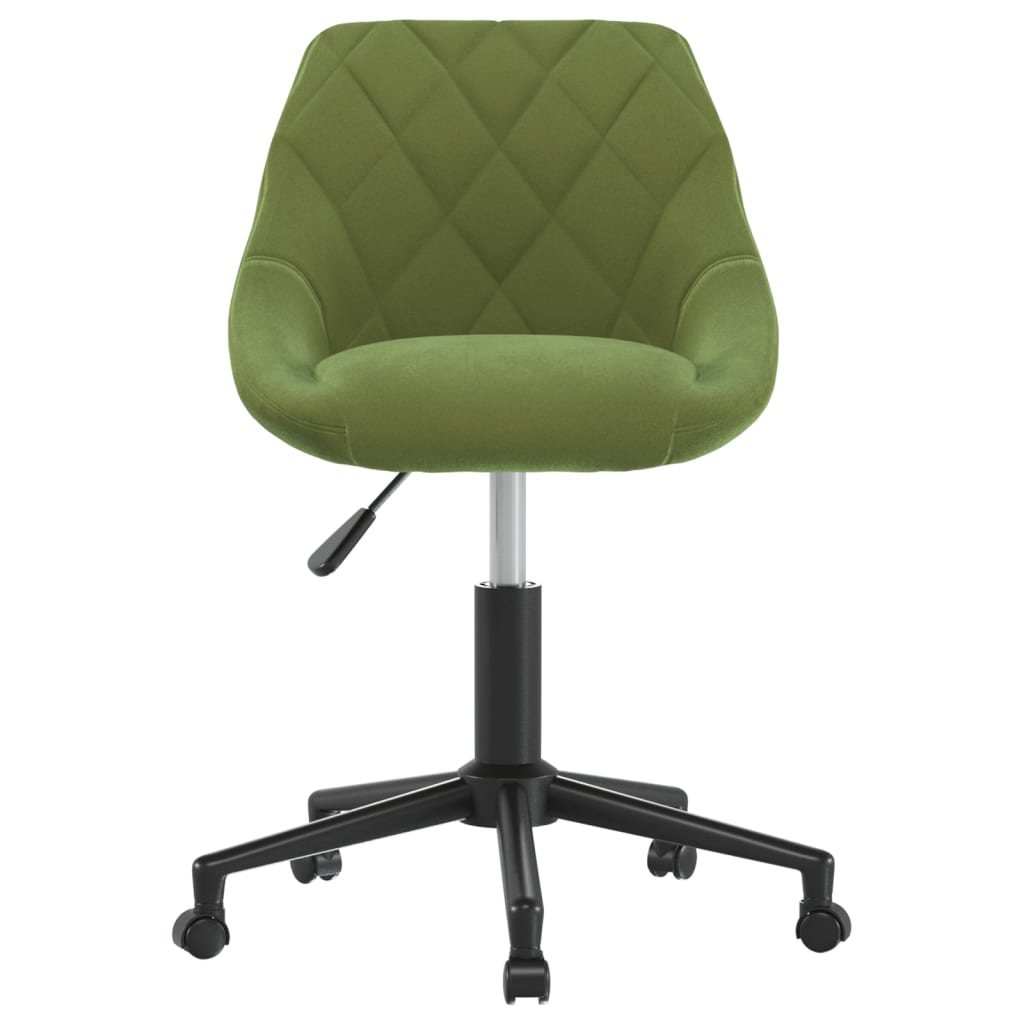 Cadeira de escritório giratória veludo verde-claro