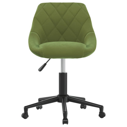 Cadeira de escritório giratória veludo verde-claro