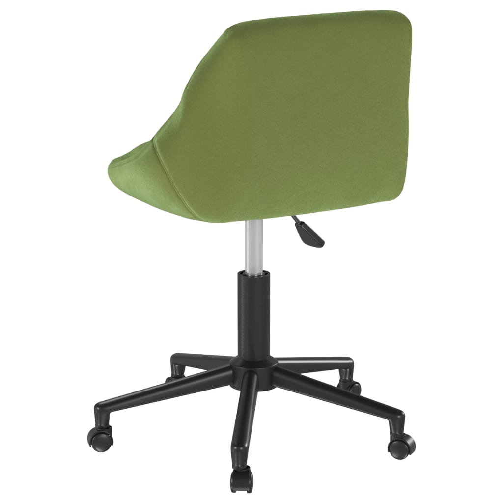 Cadeira de escritório giratória veludo verde-claro