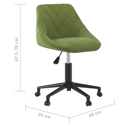 Cadeira de escritório giratória veludo verde-claro