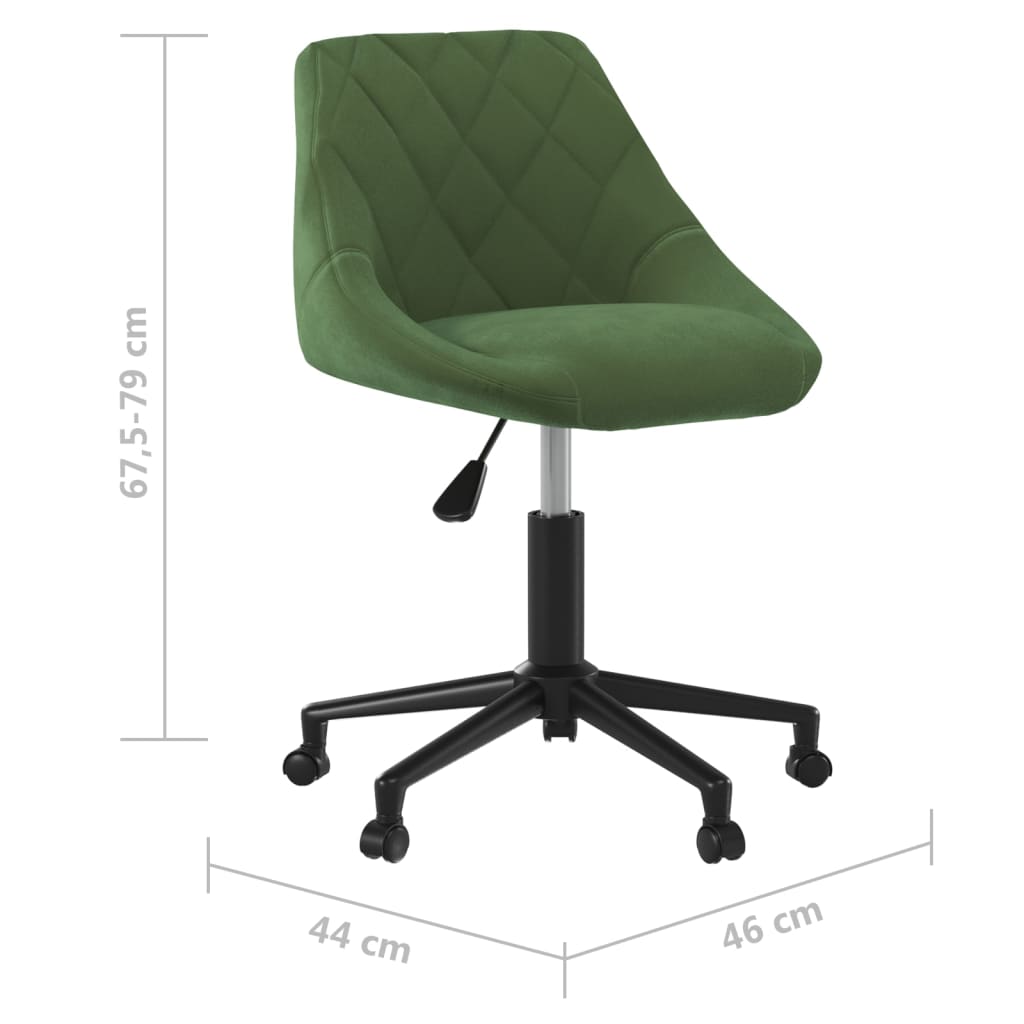 Cadeira de escritório giratória veludo verde-escuro