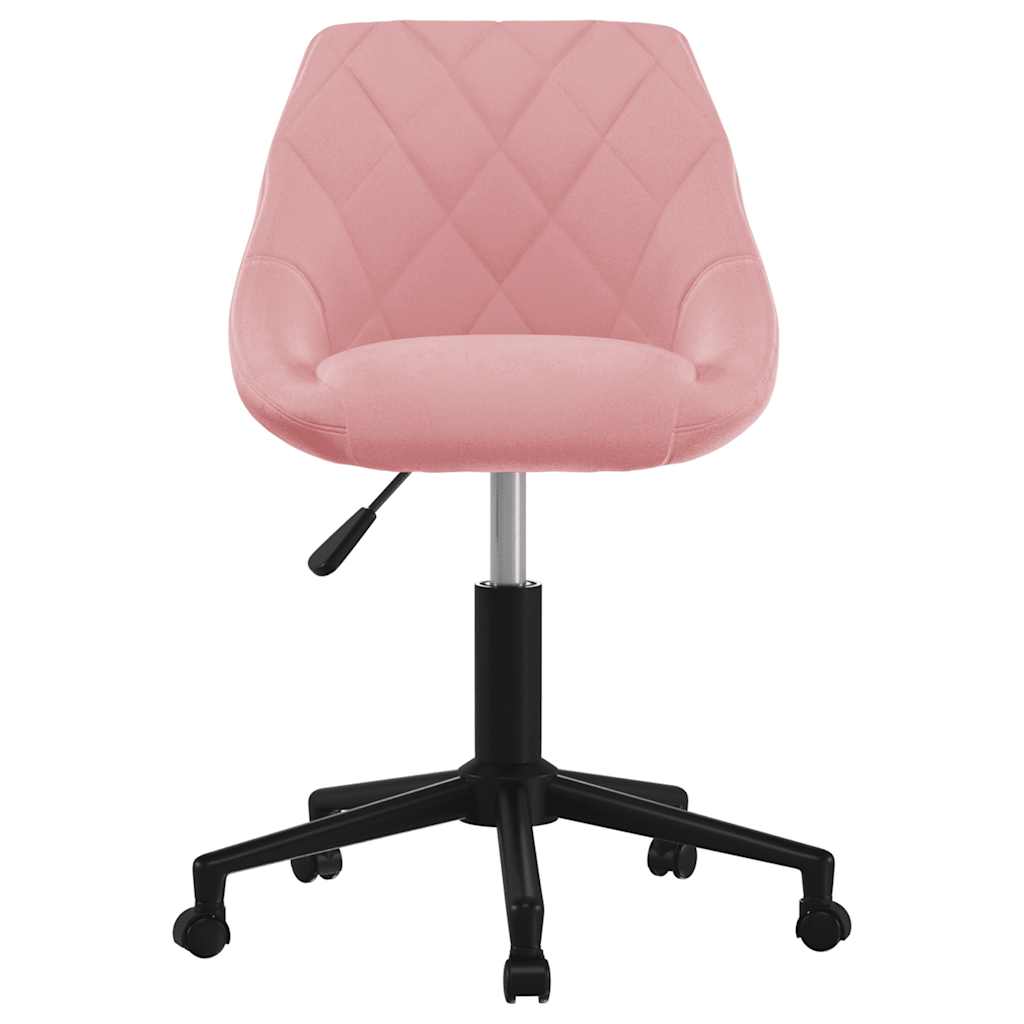 Cadeira de escritório giratória veludo rosa