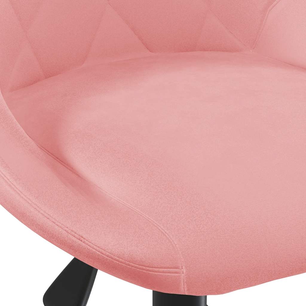 Cadeira de escritório giratória veludo rosa