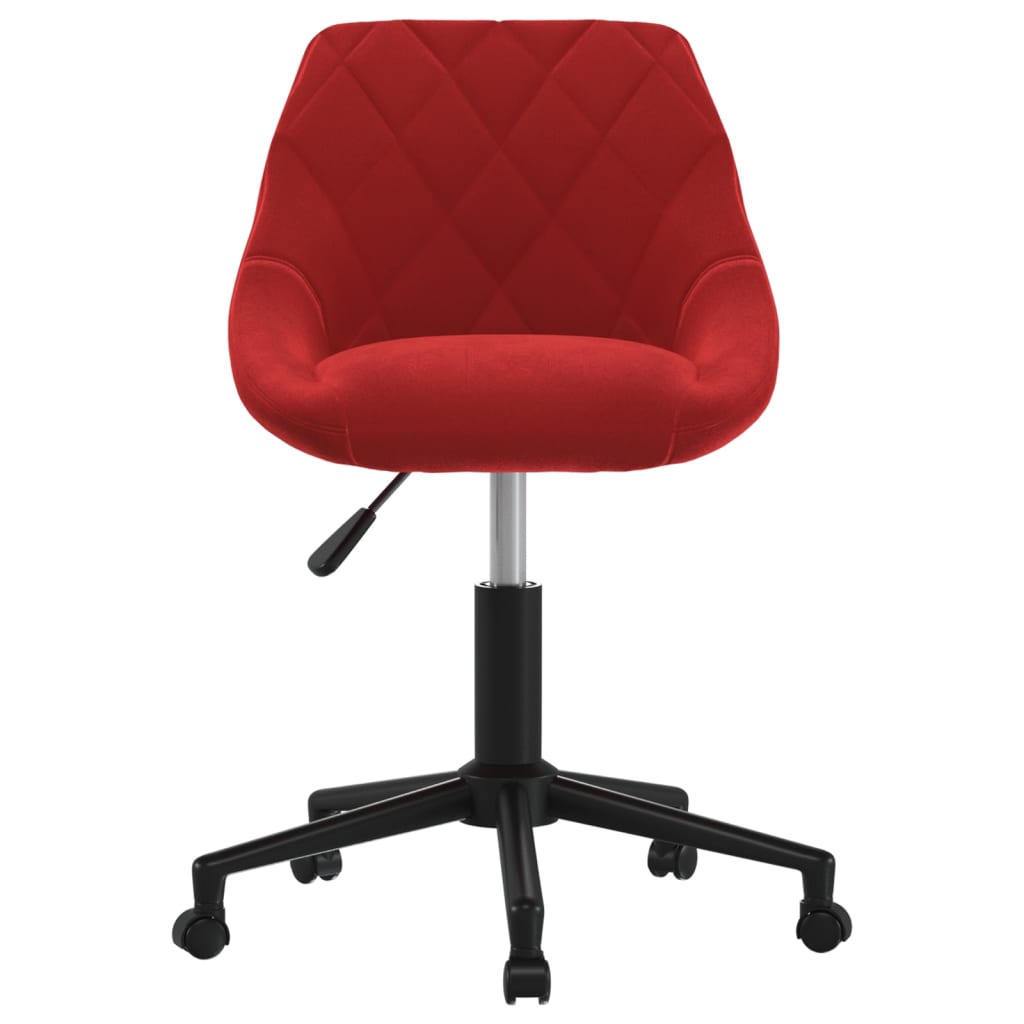 Cadeira de escritório giratória veludo vermelho tinto