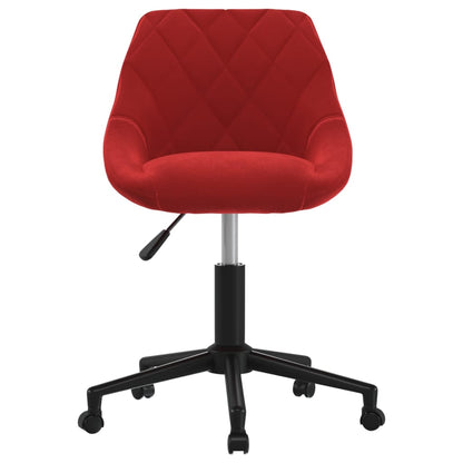 Cadeira de escritório giratória veludo vermelho tinto