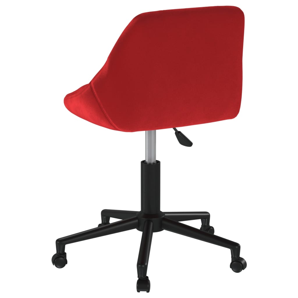 Cadeira de escritório giratória veludo vermelho tinto
