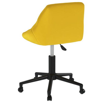Cadeira de escritório giratória veludo amarelo mostarda