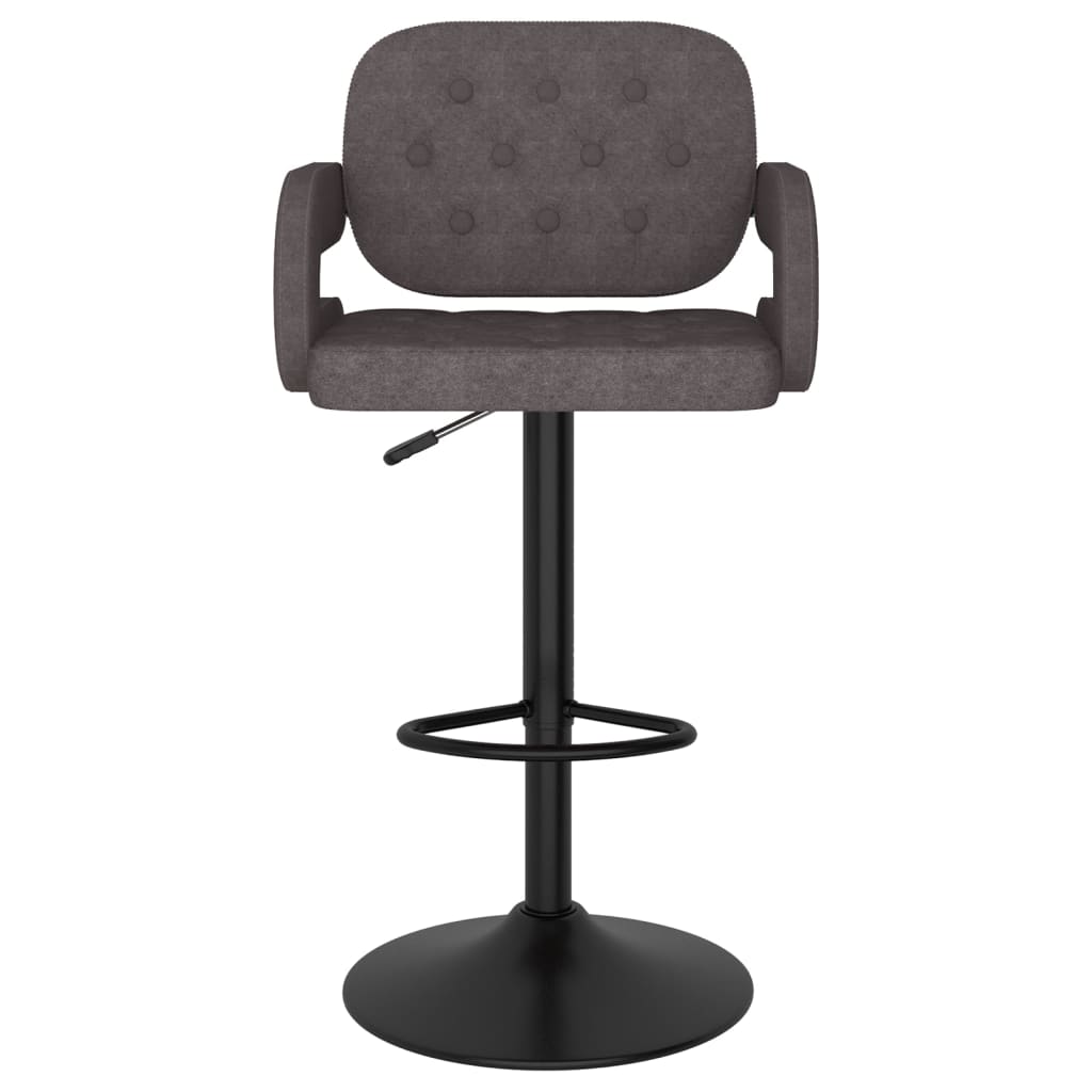 Bancos de bar 2 pcs tecido cinzento-acastanhado