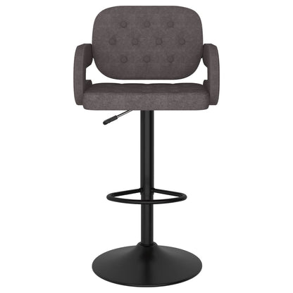 Bancos de bar 2 pcs tecido cinzento-acastanhado