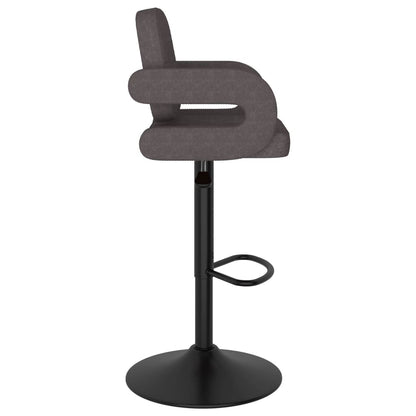 Bancos de bar 2 pcs tecido cinzento-acastanhado