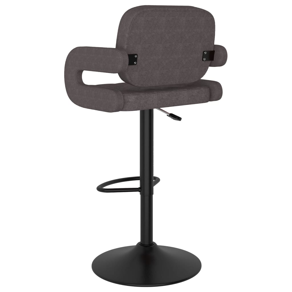 Bancos de bar 2 pcs tecido cinzento-acastanhado