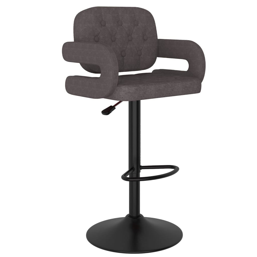 Bancos de bar 2 pcs tecido cinzento-acastanhado