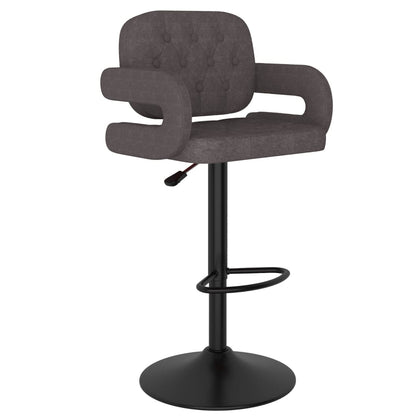 Bancos de bar 2 pcs tecido cinzento-acastanhado