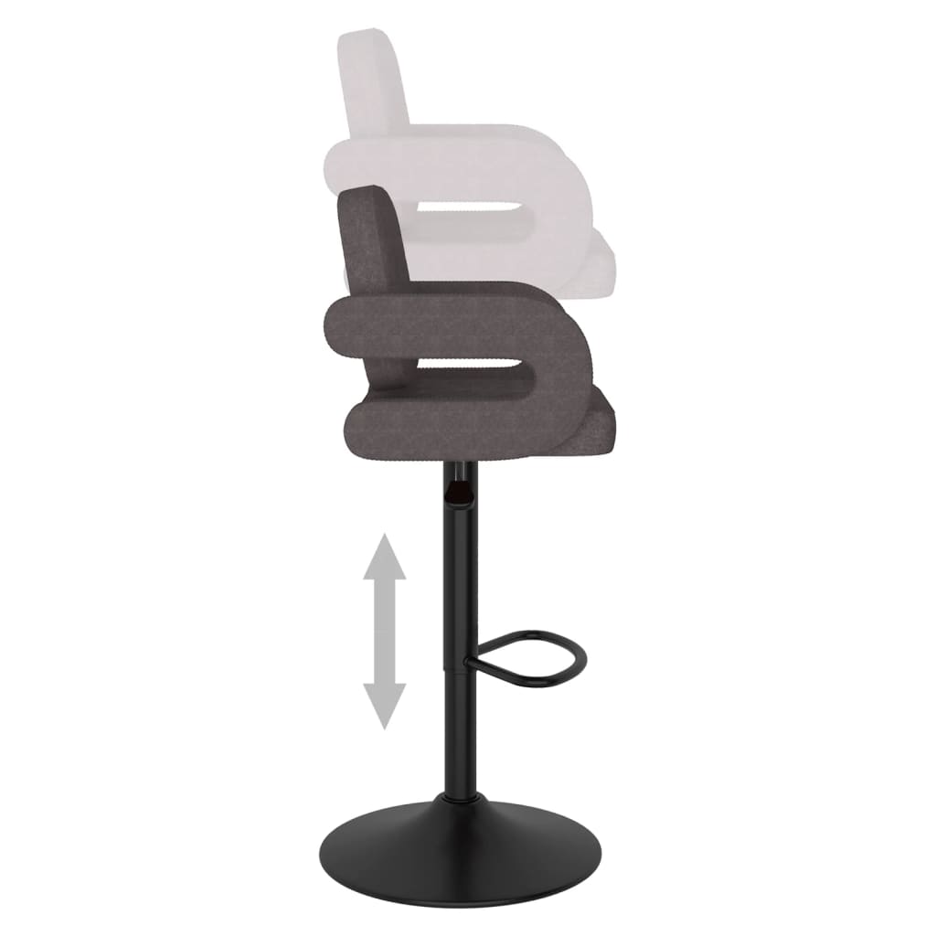 Bancos de bar 2 pcs tecido cinzento-acastanhado