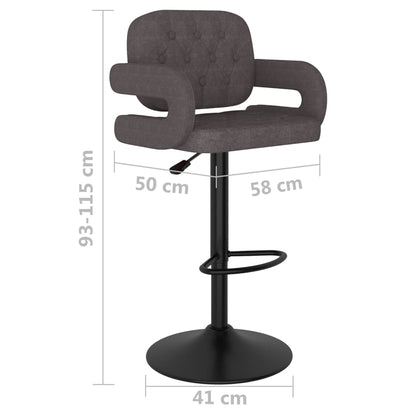 Bancos de bar 2 pcs tecido cinzento-acastanhado
