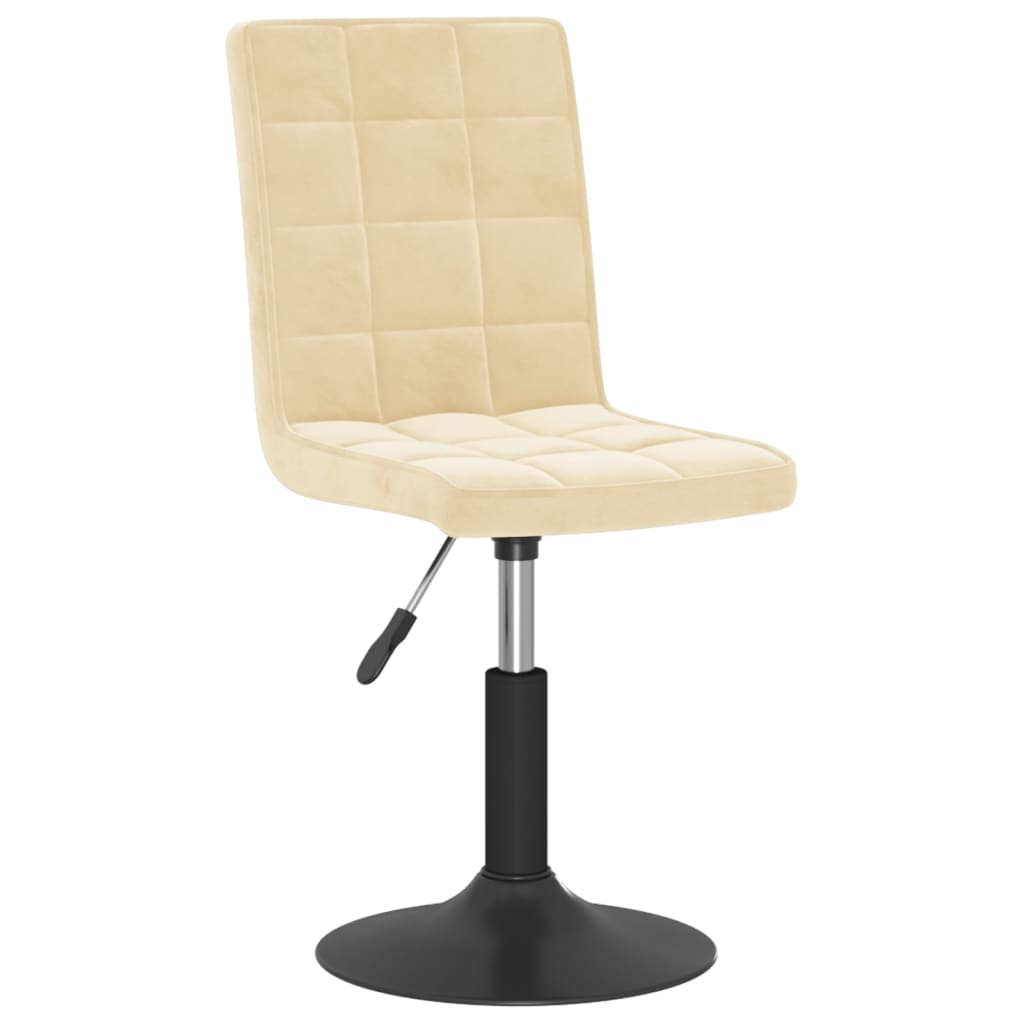 Cadeiras de jantar giratórias 2 pcs veludo cor creme