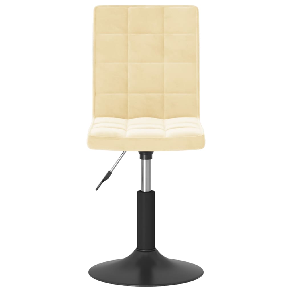 Cadeiras de jantar giratórias 2 pcs veludo cor creme