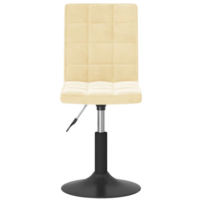 Cadeiras de jantar giratórias 2 pcs veludo cor creme