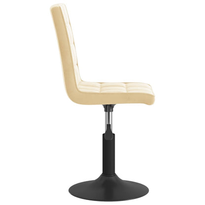 Cadeiras de jantar giratórias 2 pcs veludo cor creme