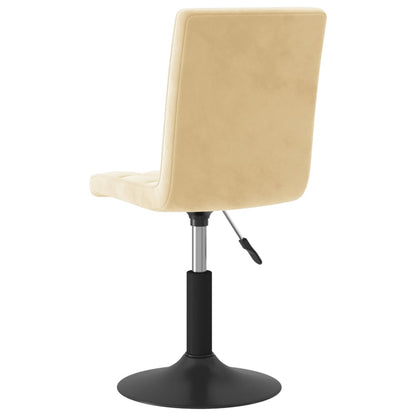Cadeiras de jantar giratórias 2 pcs veludo cor creme