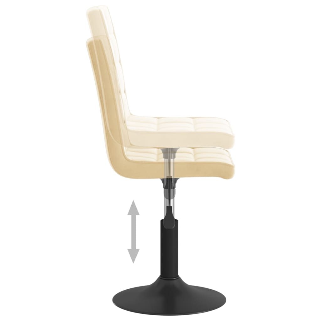 Cadeiras de jantar giratórias 2 pcs veludo cor creme