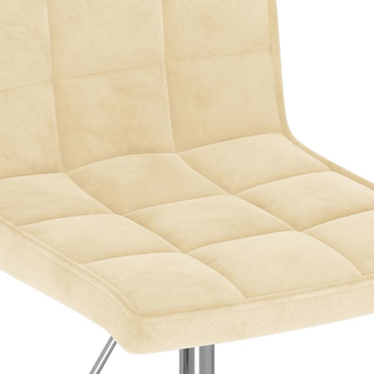 Cadeiras de jantar giratórias 2 pcs veludo cor creme