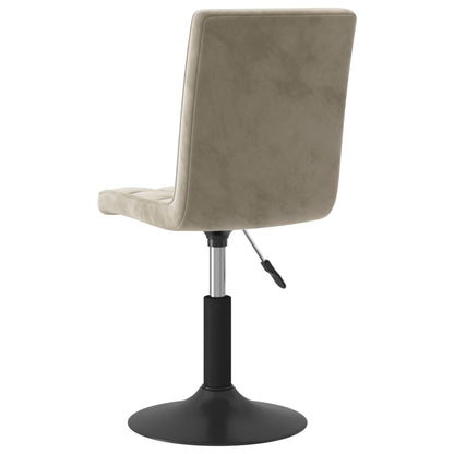 Cadeiras de jantar giratórias 2 pcs veludo cinzento-claro