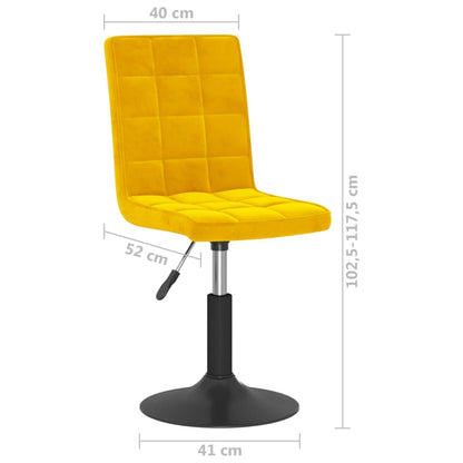 Cadeiras de jantar giratórias 2 pcs veludo amarelo mostarda