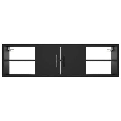 Estante de parede 102x30x29 cm derivados de madeira preto