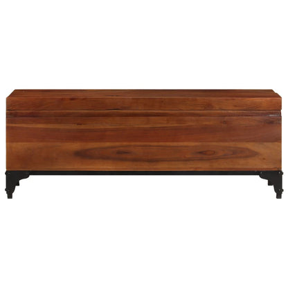 Baú de arrumação 110x35x41 cm madeira de acácia maciça