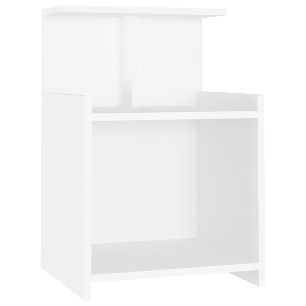 Mesas de cabeceira 2 pcs derivados de madeira branco