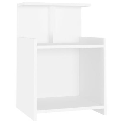 Mesas de cabeceira 2 pcs derivados de madeira branco
