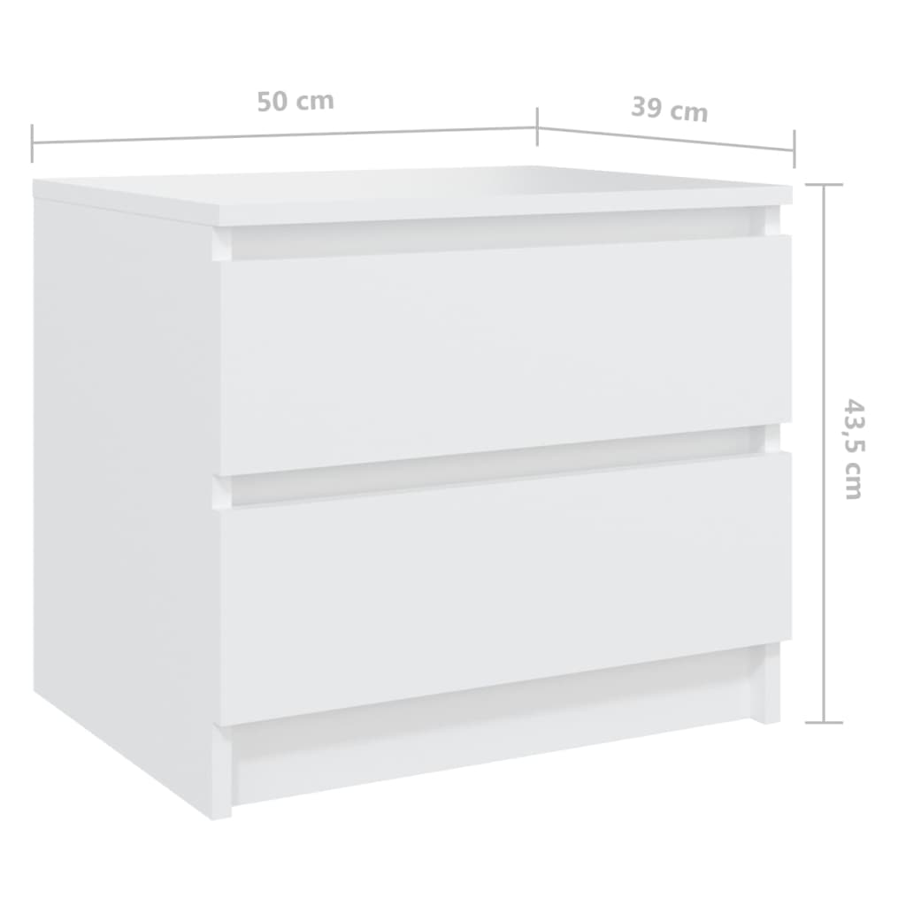 Mesa de cabeceira 50x39x43,5 cm derivados de madeira branco