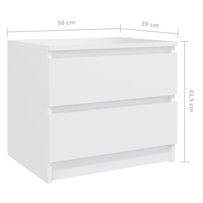 Mesa de cabeceira 50x39x43,5 cm derivados de madeira branco