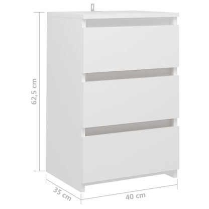 Mesa de cabeceira 40x35x62,5 cm derivados de madeira branco