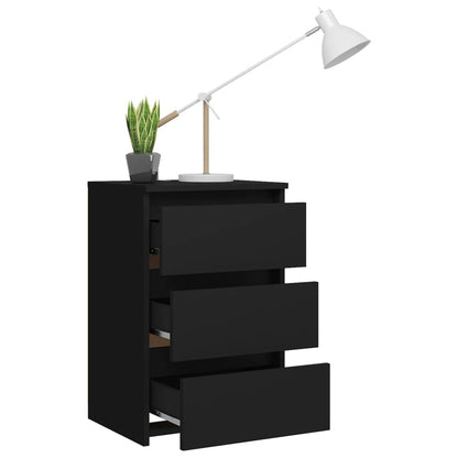 Mesa de cabeceira 40x35x62,5 cm derivados de madeira preto